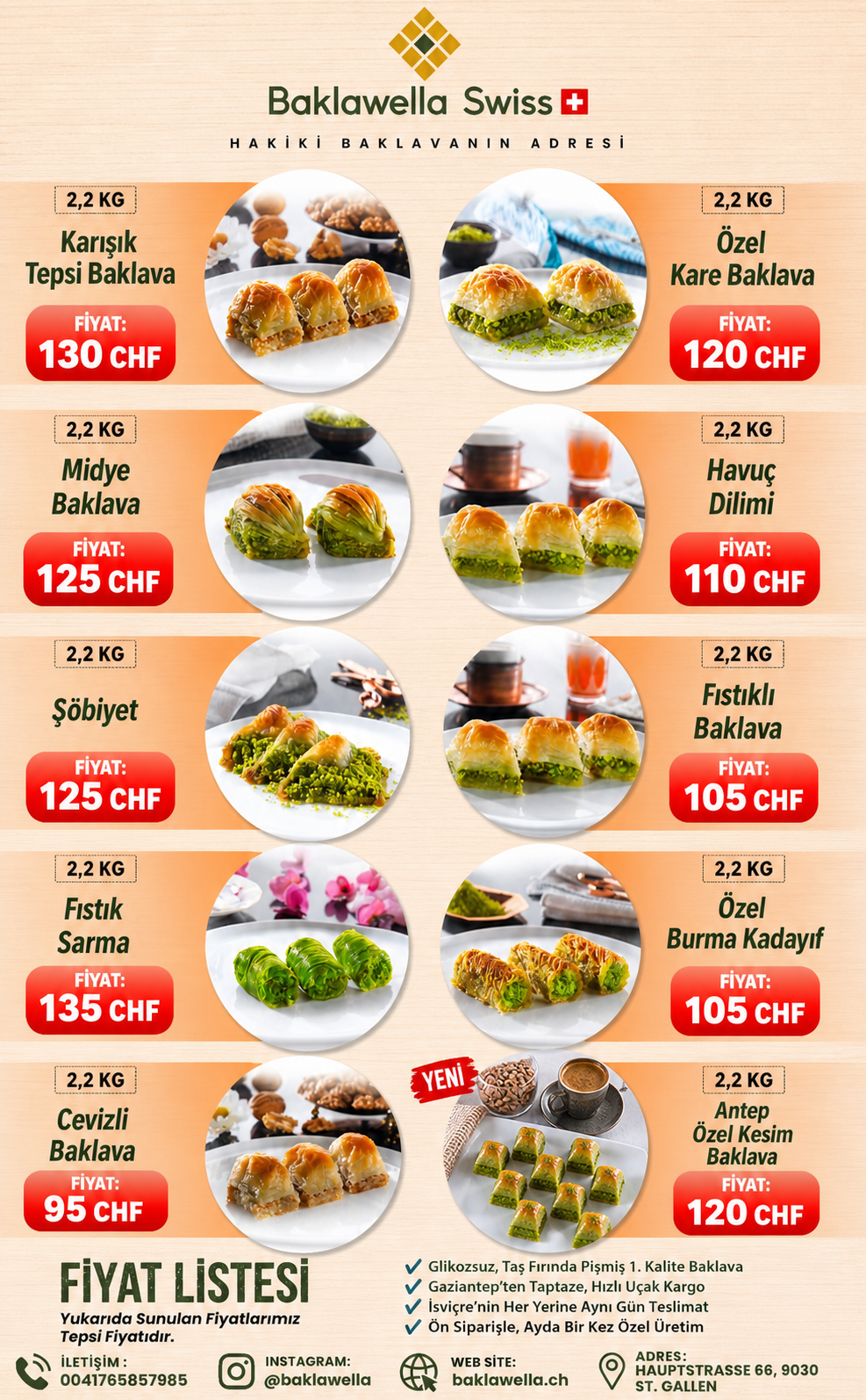 2.2 KG ÖZEL BÜYÜK TEPSİ